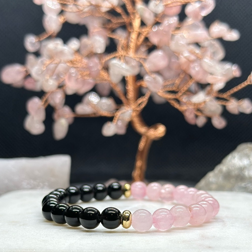 Rose Quartz / Obsidian Bracelet